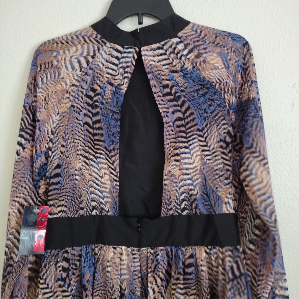 Bongo Elegant Blue and Brown Patterned Back Cutou… - image 11